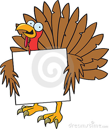 Crazy Turkey With A Sign Royalty Free Stock Photos