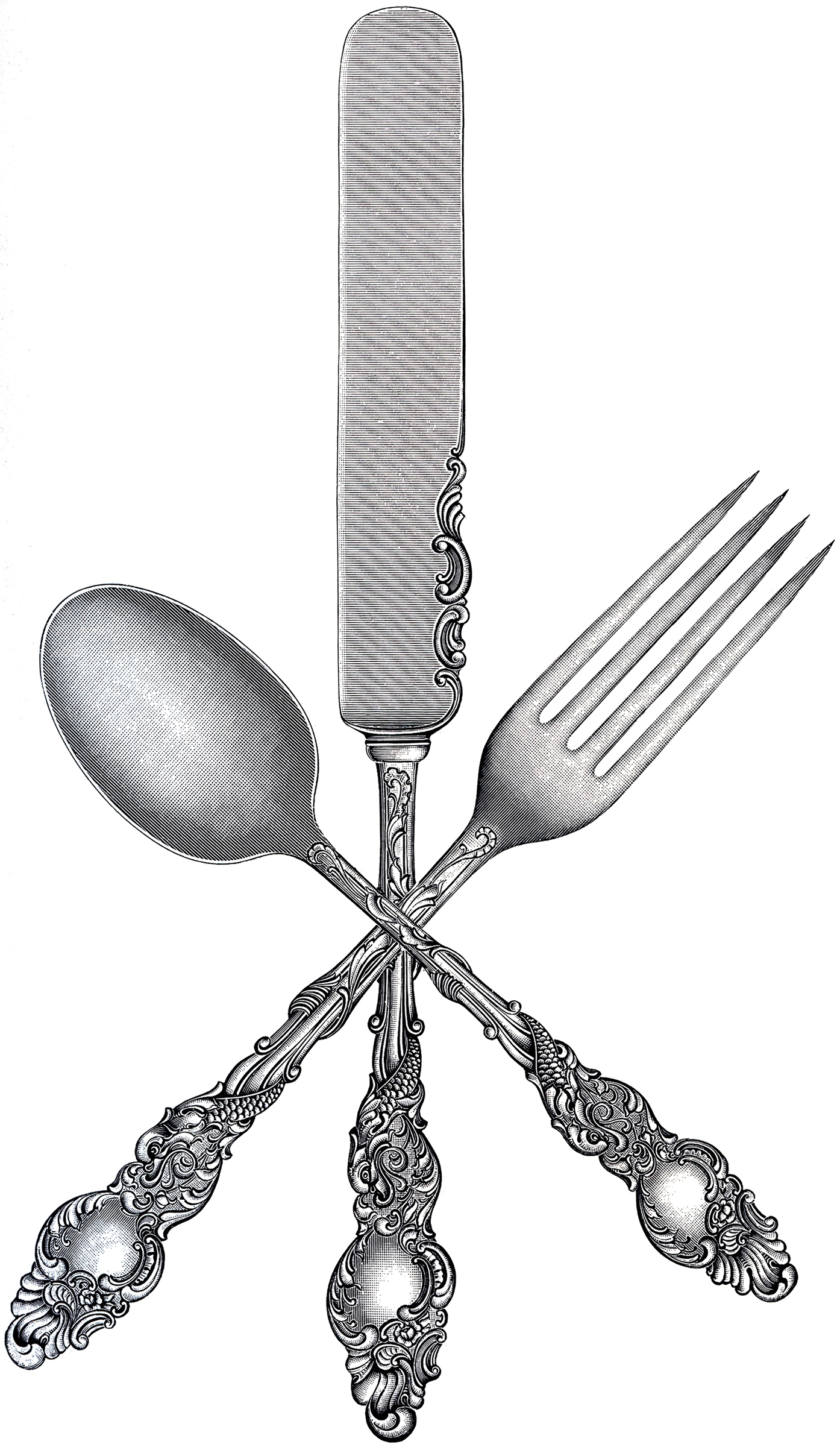 Free Fork Spoon Knife Clip Art   The Graphics Fairy