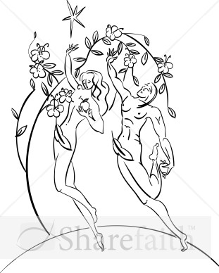 Line Art Adam And Eve   Adam And Eve Clipart