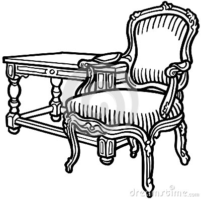 Old Elegant Chair Cartoon Vector Clipart Stock Vector   Image