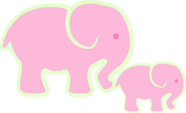 Pink Elephant And Baby Clip Art At Clker Com   Vector Clip Art Online    
