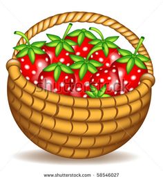 Strawberry Basket Google Search More Basket Google Outline Strawberry    