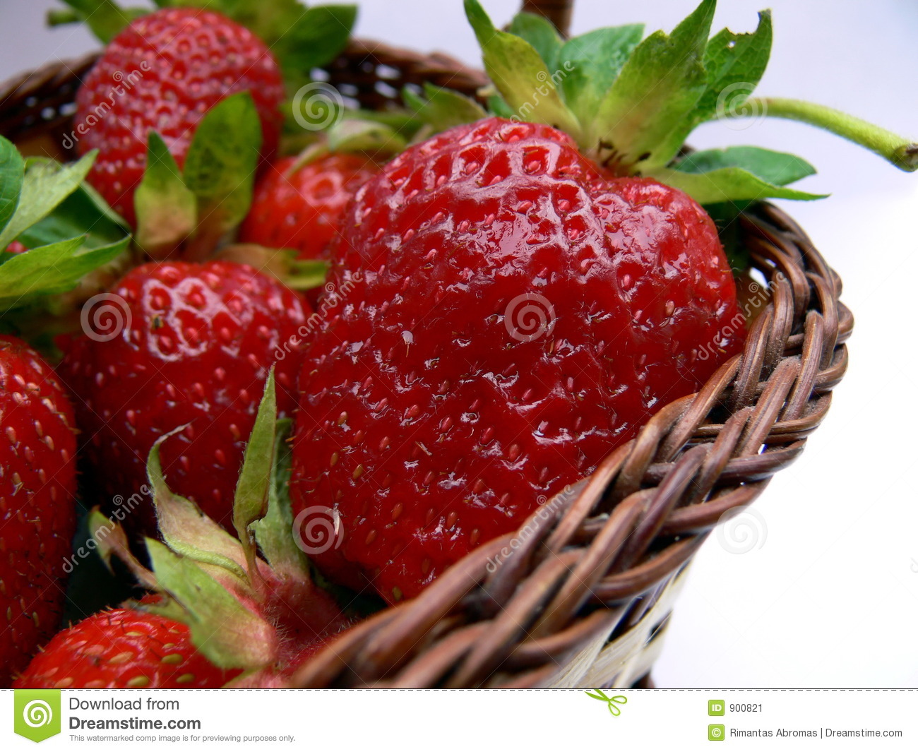 Strawberry Basket On White Background 