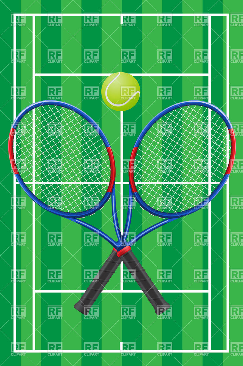 Tennis Court Ball And Rackets 19866 Objects Download Royalty Free