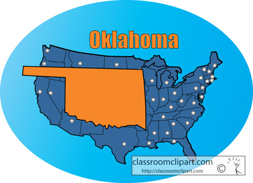 Us State Maps   Oklahoma State Map Color Circle   Classroom Clipart