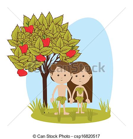 Vector   Adam And Eve   Stock Illustration Royalty Free Illustrations
