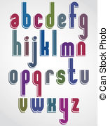     Animated Font Rounded Lowercase Letters With White Out Clip Art