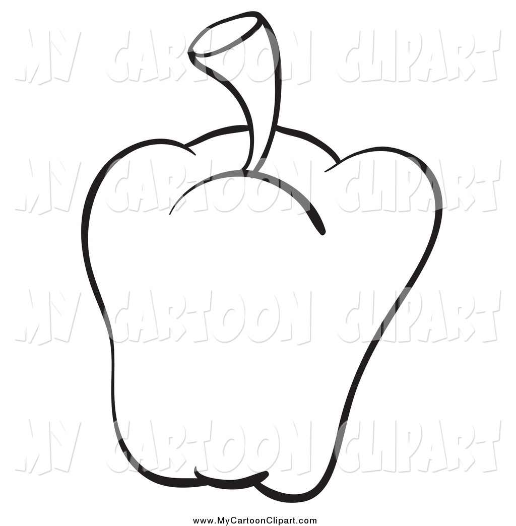 Bell Pepper Clipart Black And White Clip Art Of A Black And White