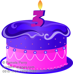     Birthday Cake With A 3 Candle Clipart Amp Cartoon Birthday Cake