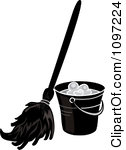 Bucket Clipart Black And White 1097224 Clipart Black And White Mop