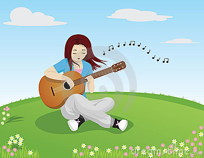 Girl Playing Guitar Clipart Girl Singing Playing Guitar