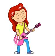 Girl Playing Pink Electric Guitar Clipart Girl Playing Pink Electric