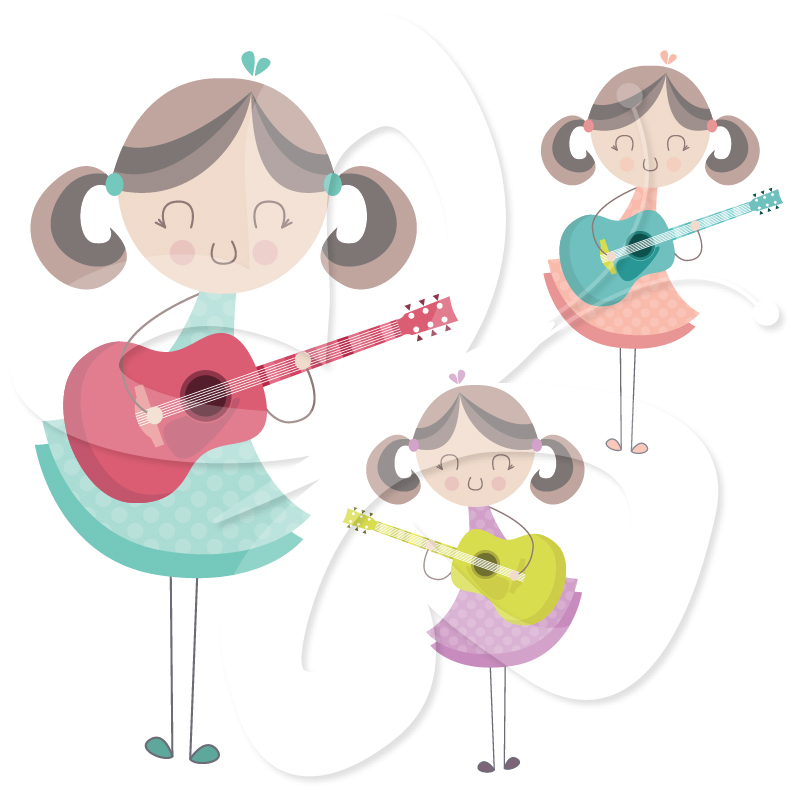 Home   All Clip Art   Girl Playing The Guitar
