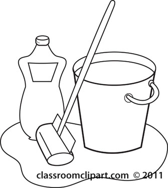 Home   Mop Pale Soap Kitchen Outline   Classroom Clipart