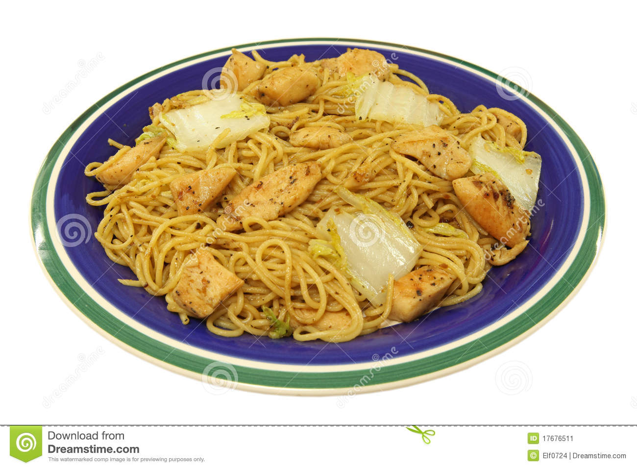 Homemade Meal   Fried Noodles With Chicken   Satay Stock Image   Image    