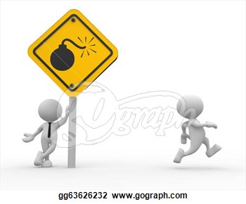 Man Person With A Bomb Warning Sign Clipart Drawing Gg63626232