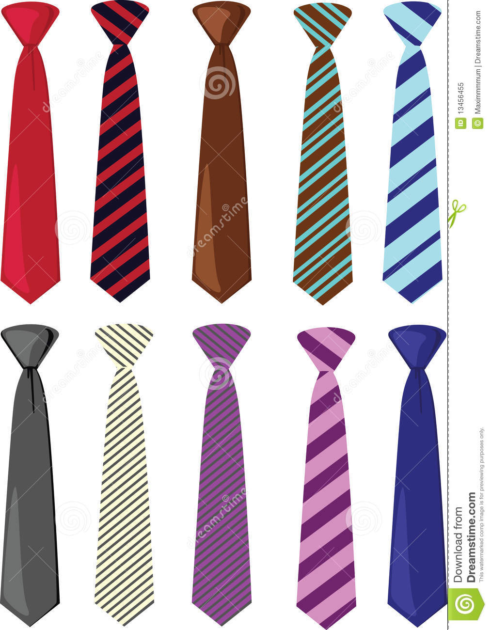 Men S Colored Neckties Vector Illustration