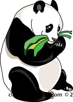 Panda Clipart   Panda Eating Bamboo 212   Classroom Clipart