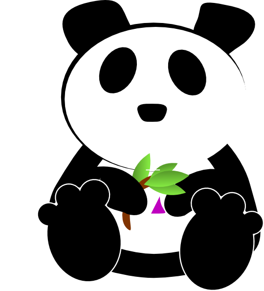 Panda Eating Bamboo Vector Clipart And Illustrations