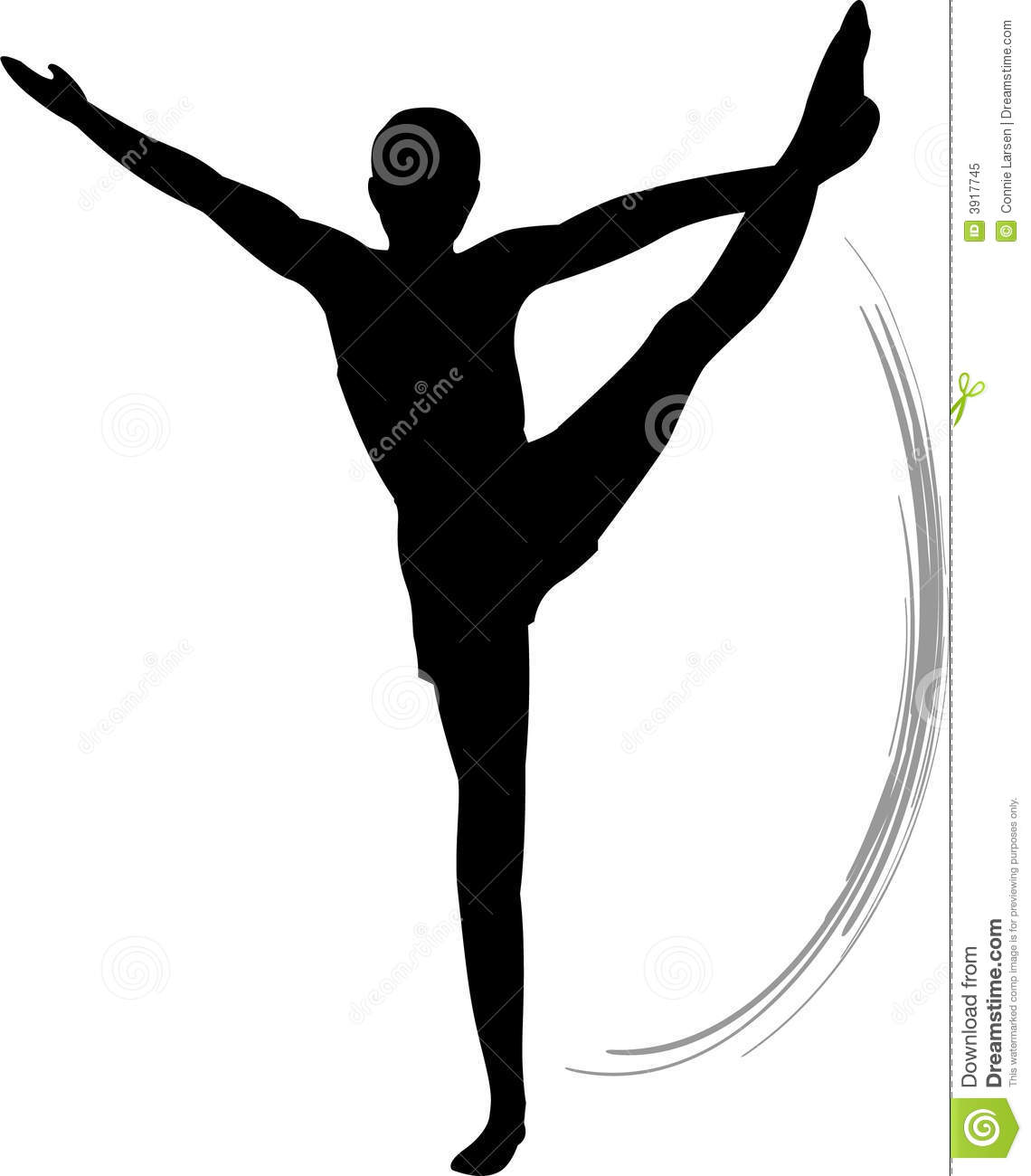 Silhouette Illustration Of A Male Gymnast Executing A Balance Scale