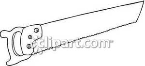 Simple Black And White Hand Saw   Royalty Free Clipart Picture