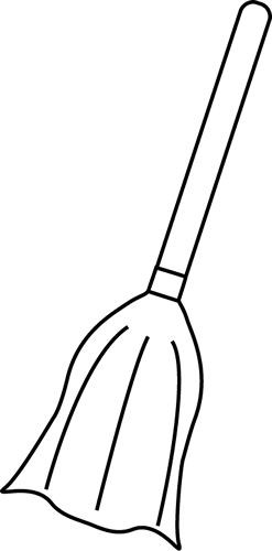 Witch Broom Clip Art In Black And White