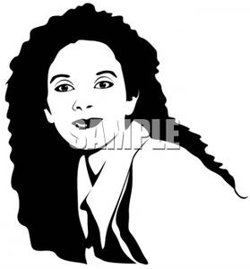     And White Silhouette Of A Female Model   Royalty Free Clipart Picture