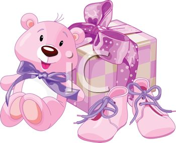 Baby Shower Gifts For A Girl   Royalty Free Clipart Image