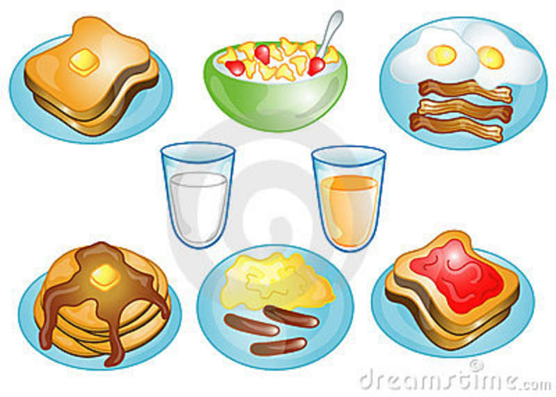 Breakfast Food Icons  Graphic Illustration On White Background