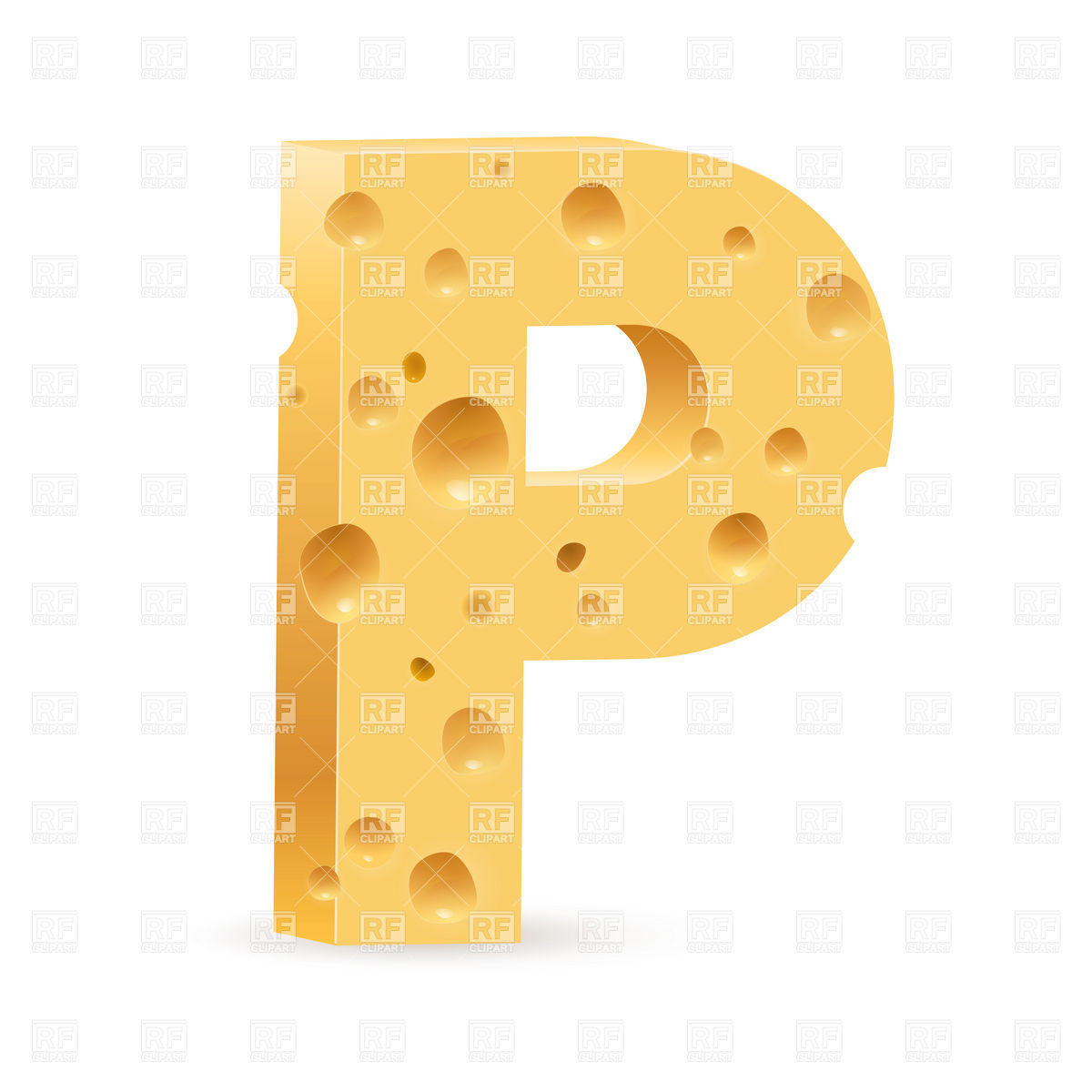 Cheese Font Letter P Download Royalty Free Vector Clipart  Eps