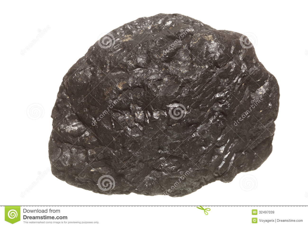 Coal Lump Carbon Nugget Isolated On White Royalty Free Stock Images