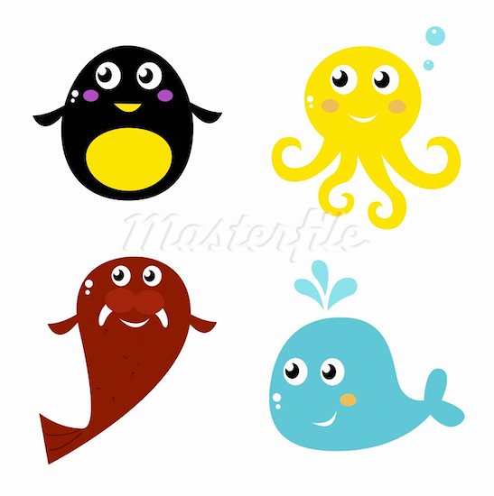Cute Baby Octopus Illustration Clipart   Free Clip Art Images