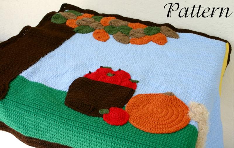 Fall Scene Afghan Pdf Crochet Pattern Autumn By Lovinghandscrochet