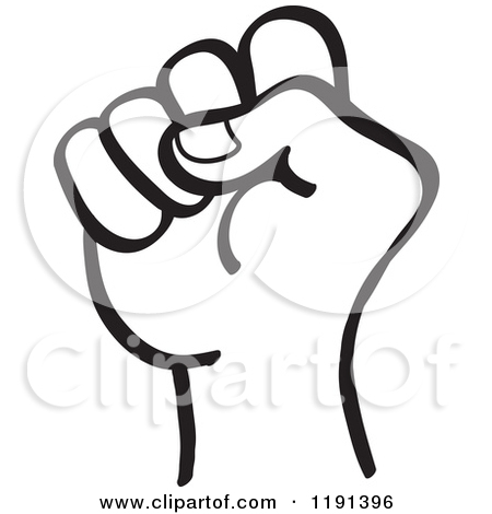 Fist Clipart 1191396 Clipart Of A Black And White Hand In A Fist