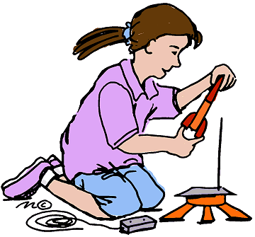 Girl With Model Rocket  In Color    Clip Art Gallery