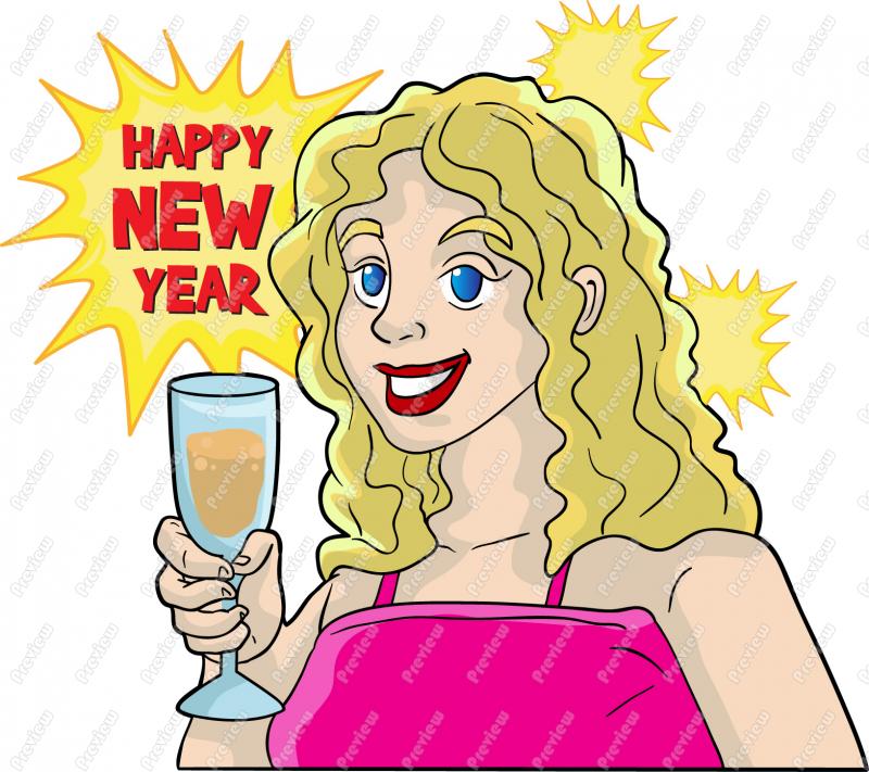     Happy New Years Clip Art   Royalty Free Clipart   Vector Cartoon