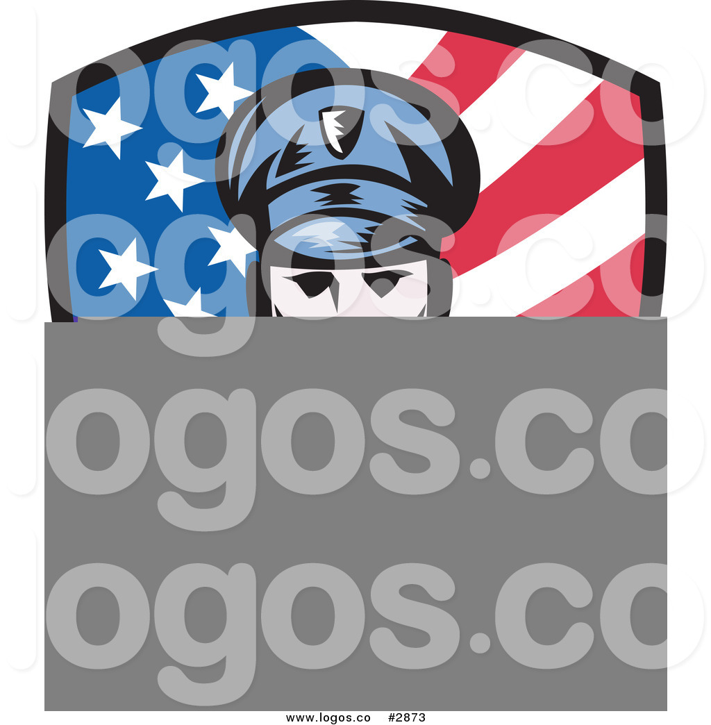 Royalty Free American Police Officer With Flag Background Logo By    