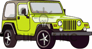 Royalty Free Green Jeep Wrangler Truck Clipart Image Picture Art    