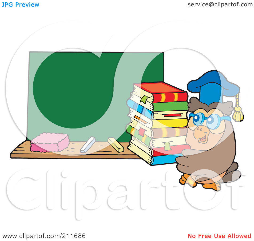 Royalty Free  Rf  Clipart Illustration Of An Owl Teacher Carrying
