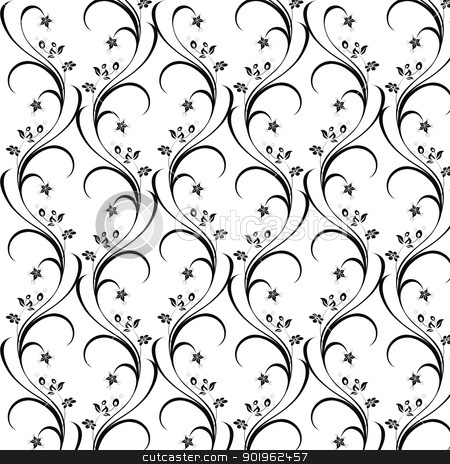 Seamless Floral Pattern Stock Vector Clipart Beautiful Background Of