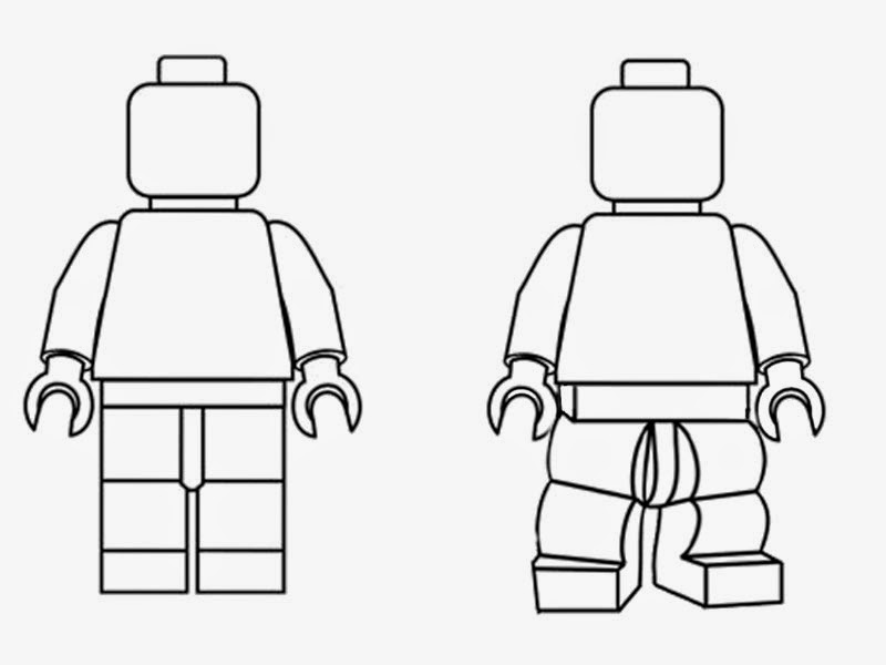 Simple Black And White Clipart Lego Minifigures Outline Silhouette
