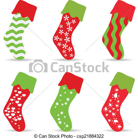 Vector   Set Of Winter Socks For Design   Stock Illustration Royalty