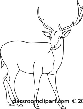 Animals   Deer 01a Outline 1912   Classroom Clipart