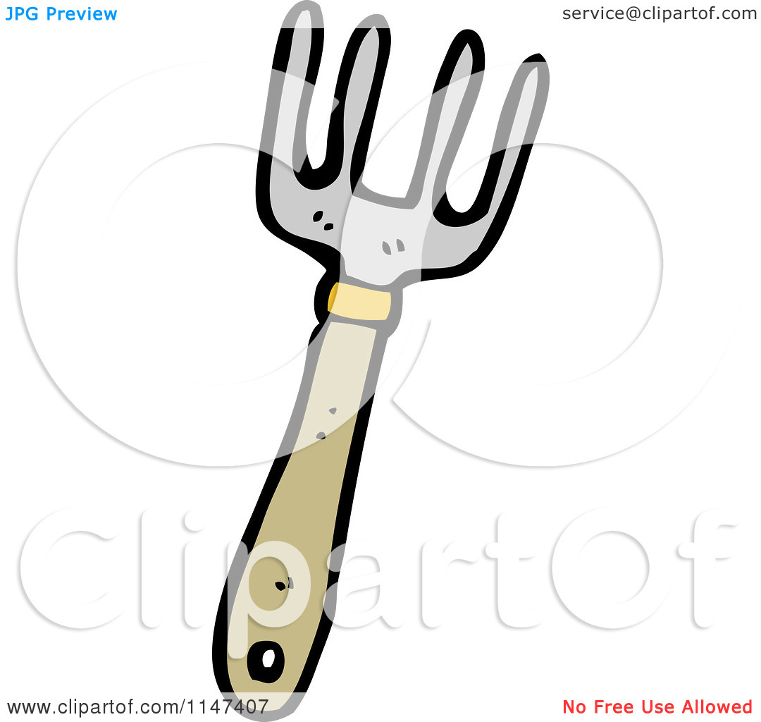 Cartoon Of A Fork   Royalty Free Vector Clipart By Lineartestpilot