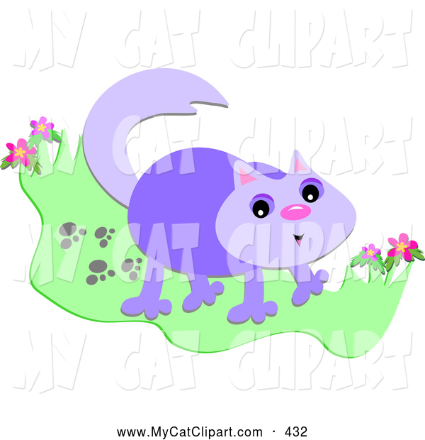 Cat With Paw Prints In Grass Cat Clip Art Bpearth