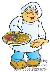 Chef With Steak Dinner Clipart Illustration   Acclaim Stock