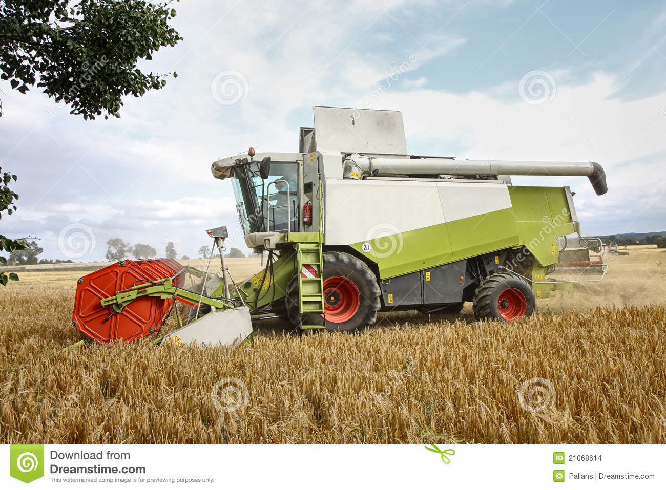 Combine Harvester At Corn Stock Images   Image  21068614