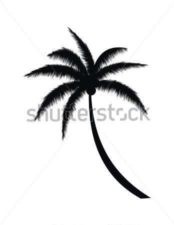     File Browse   Objects   Coconut Palm Tree Silhouette On Beach Vector