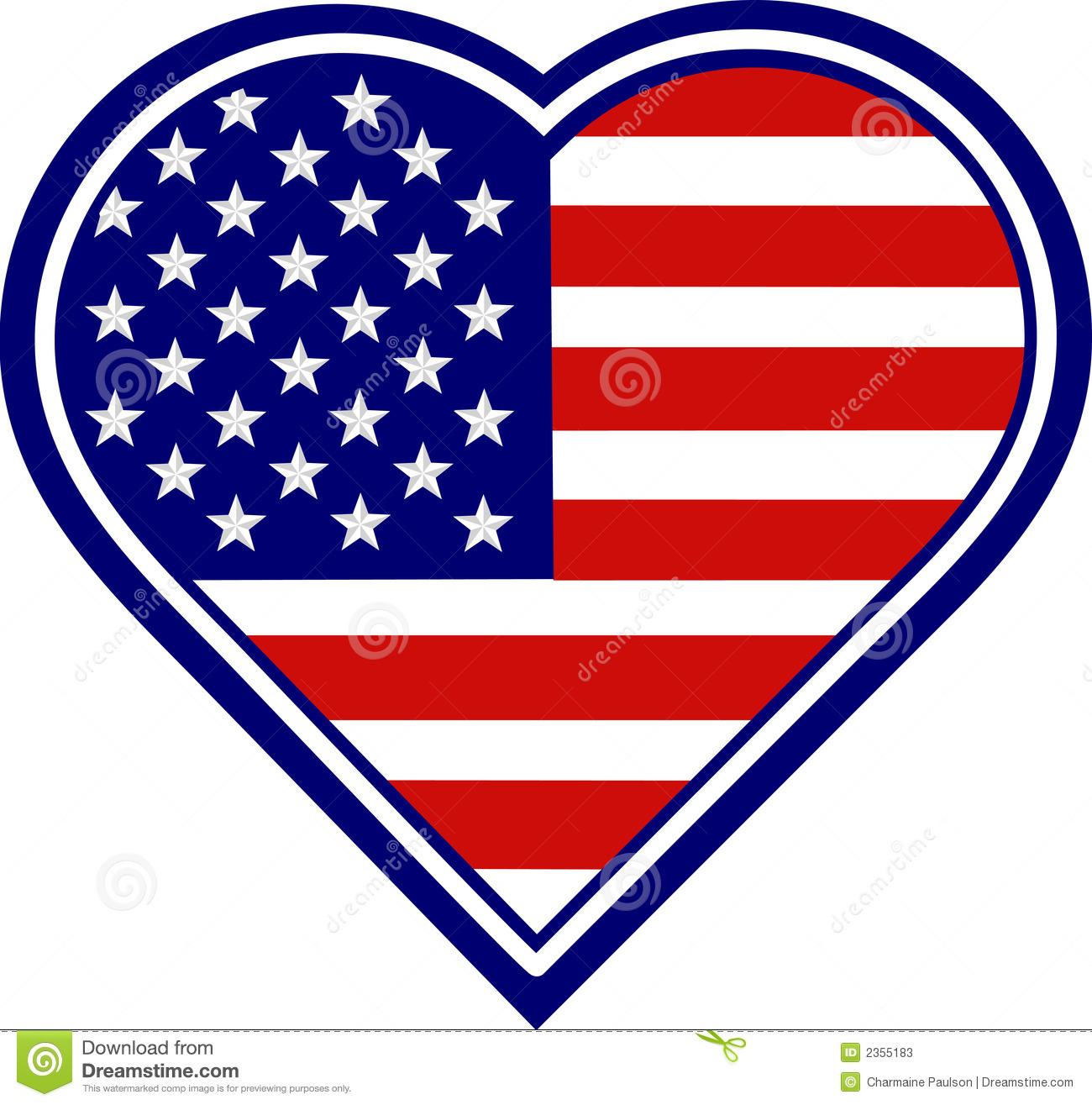     Form  The Heart Shape American Flag Vector Is In Ai Eps8 Format
