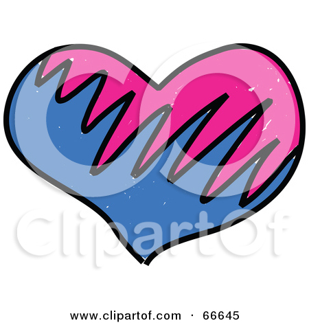 Free Clip Art Illustration Black And White Sketched Heart
